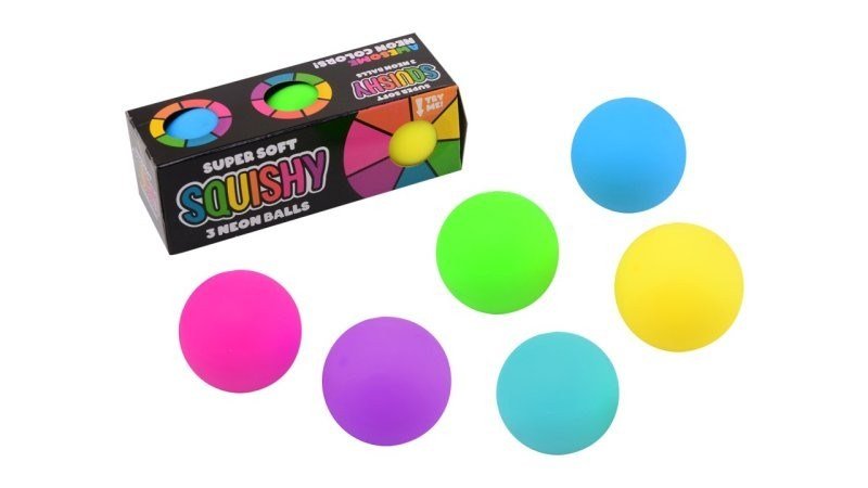 Squishy Ball Neon 50mm 3 pack - ABC School Supplies