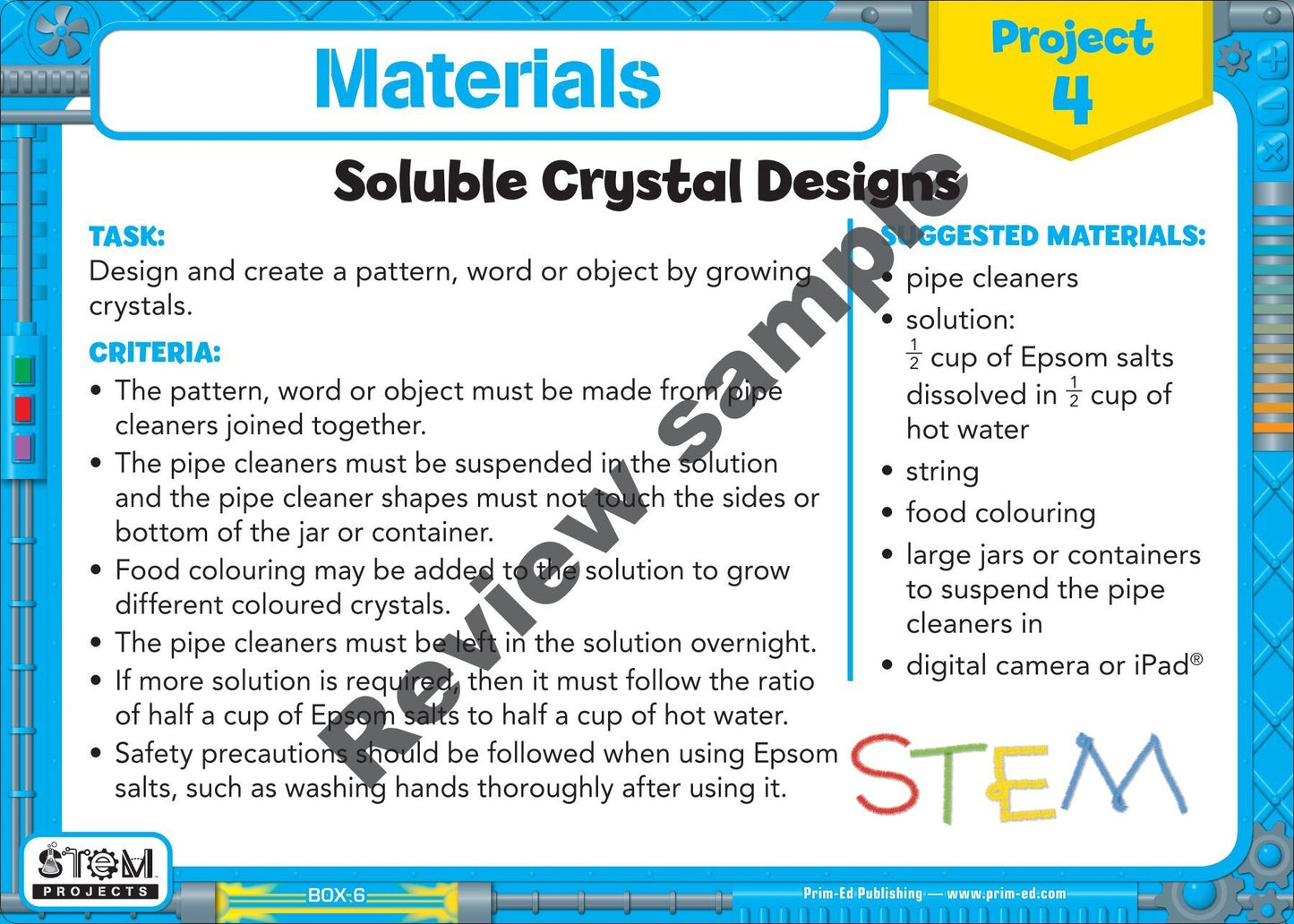 Stem Projects: 6th Class - ABC School Supplies