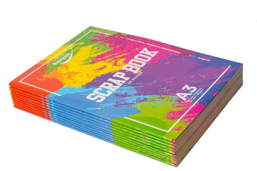 Supreme A3 Large 60 Page Coloured Scrapbook – Pack of 30 - ABC School Supplies