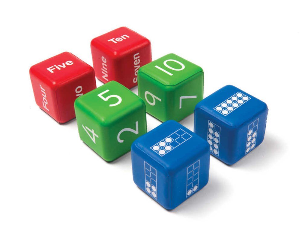 **Ten Frame And Number Dice (Set Of 6) - ABC School Supplies