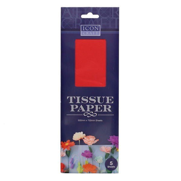 Tissue Paper - Red Pack Of 5 - ABC School Supplies