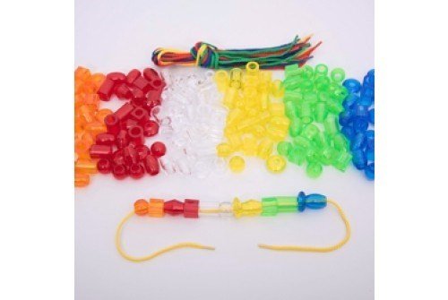 **Translucent Jumbo Lacing Beads - Pack Of 180 + 12 Laces - ABC School Supplies