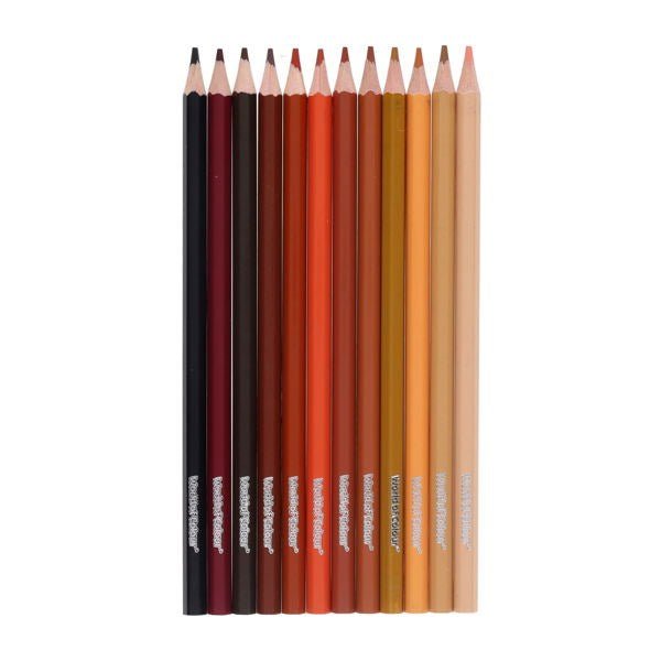 Washable Skin Tone Pencils Pack of 12 - ABC School Supplies