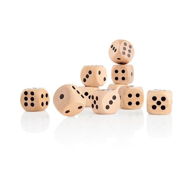 Wooden Dot Dice 25mm Pack of 10 - ABC School Supplies
