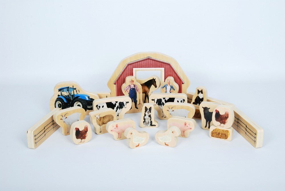 **Wooden Farm Blocks - Pack Of 25 - ABC School Supplies