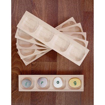 Wooden Word Building 4 Section - Set Of 6 - ABC School Supplies