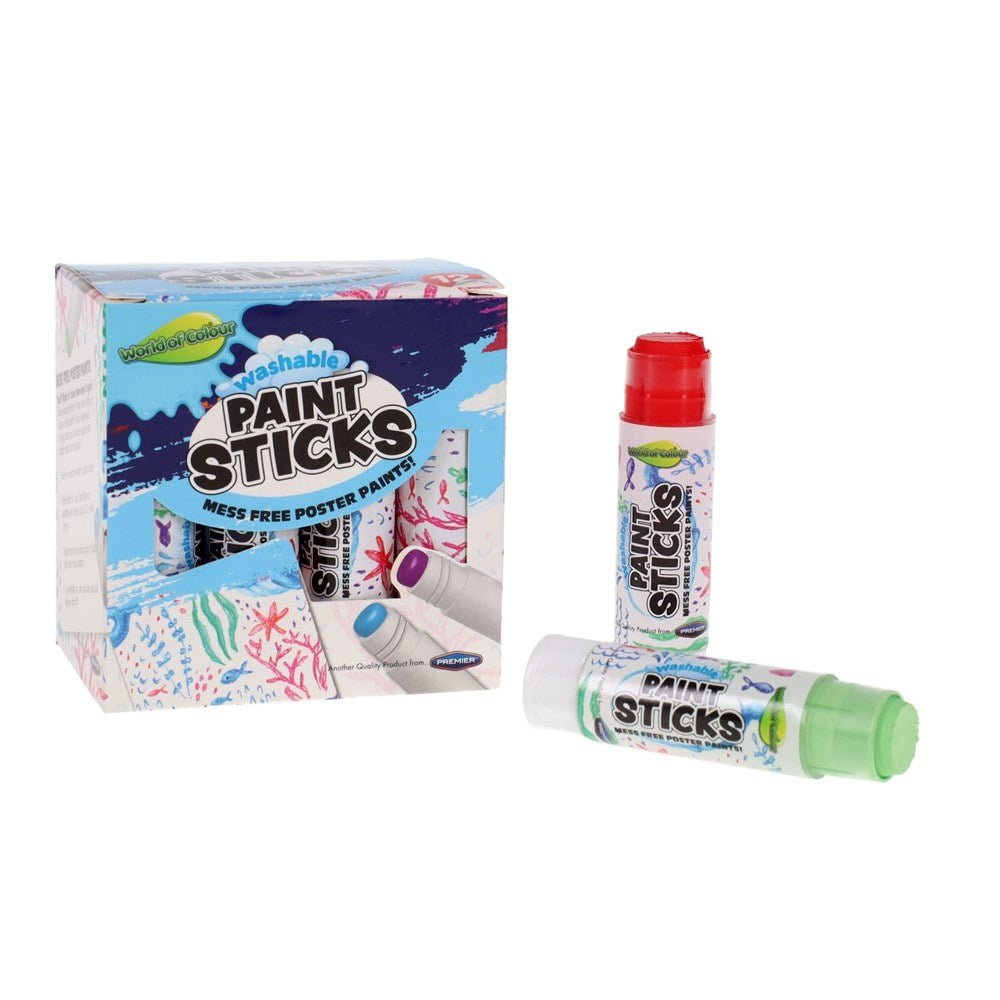 World of Colour World of Colour Box 12 Washable Poster Paint Sticks - ABC School Supplies