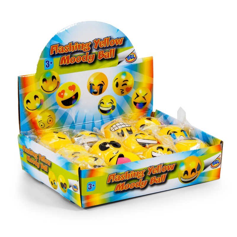 Yellow Light - Up Moody Ball 5.5Cm Set Of 12 - ABC School Supplies