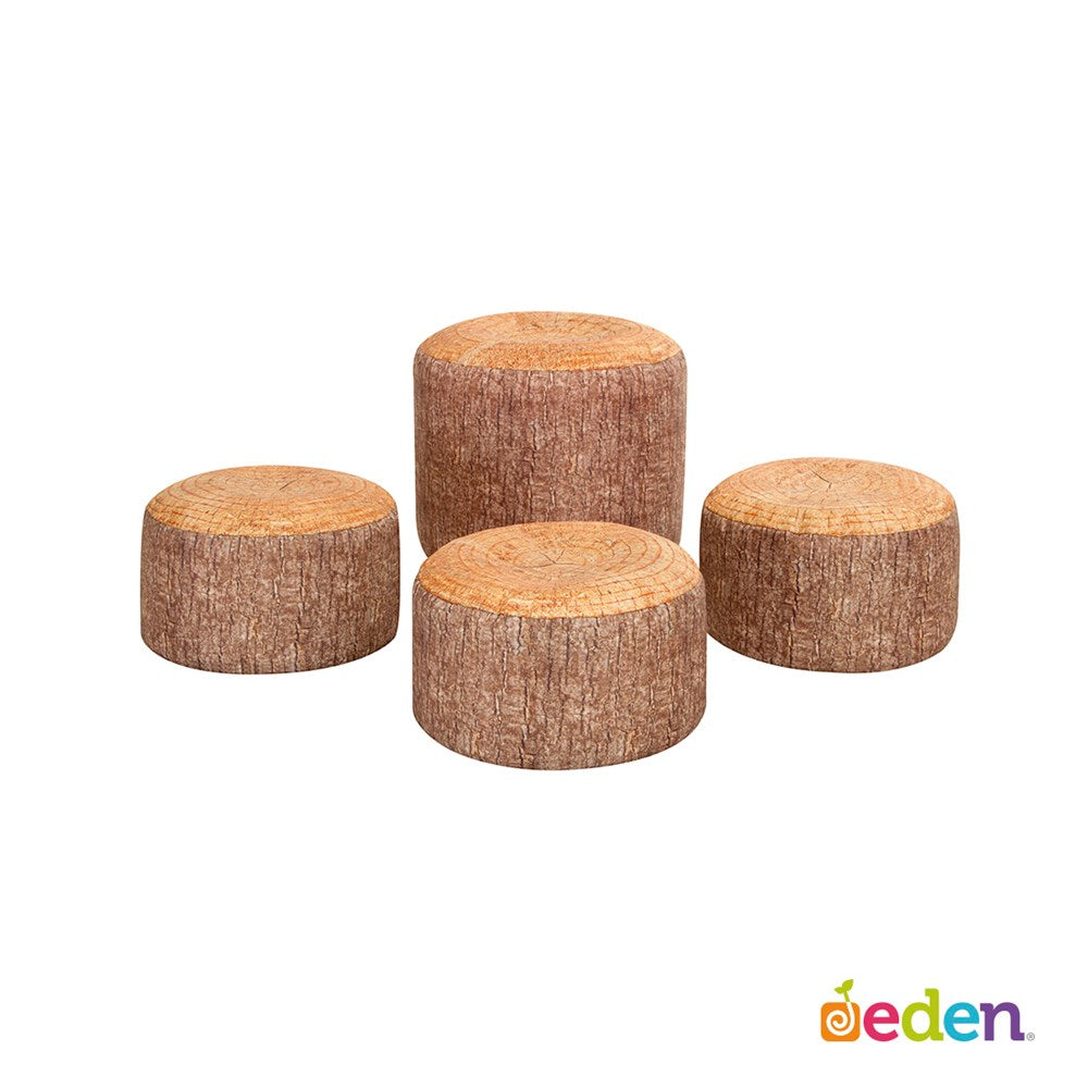 Eden Learning Learn About Nature Teacher Tree Stump Stools - Pack Of 4
