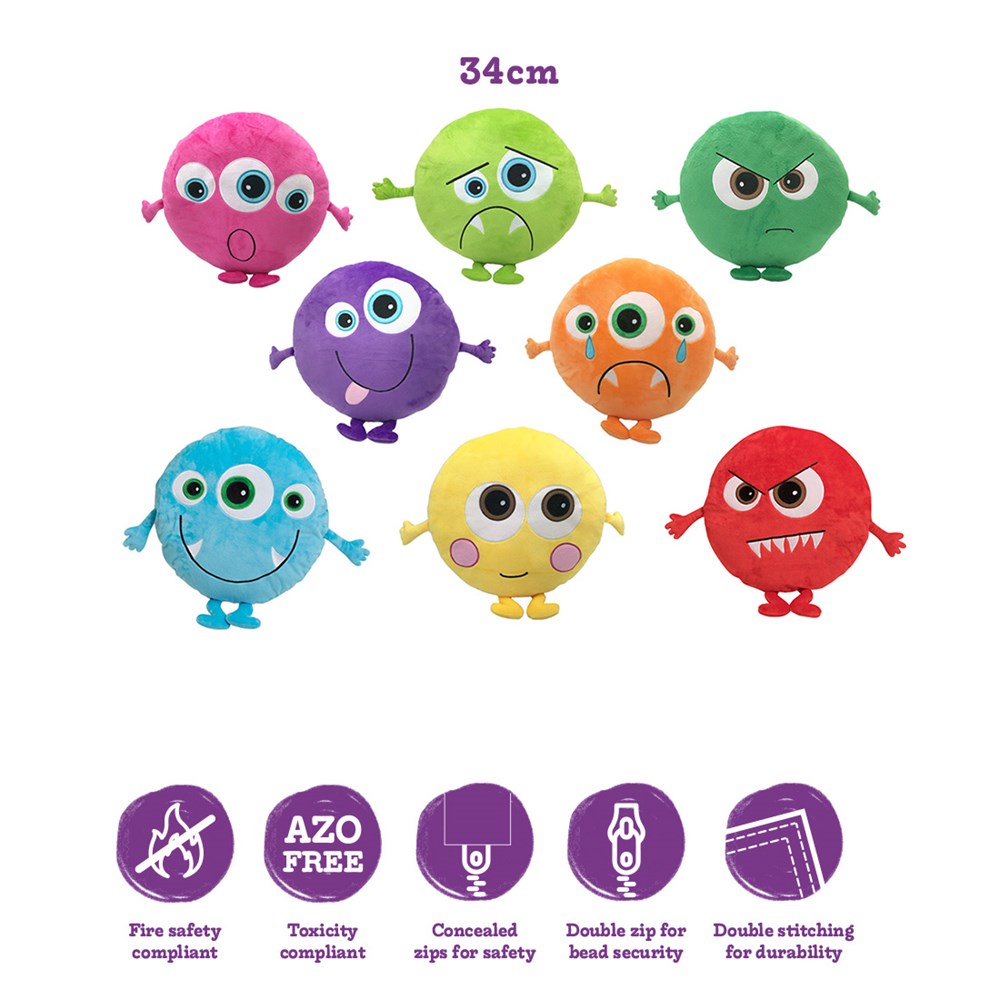 Eden Learning Monster Emotion Cushions - Pack Of 8