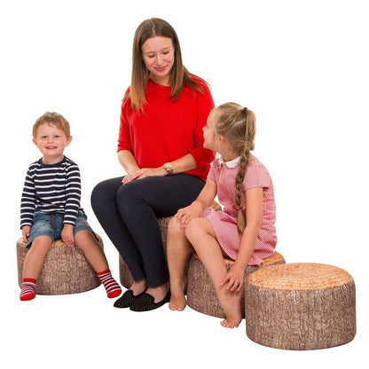 Eden Learning Learn About Nature Teacher Tree Stump Stools - Pack Of 4