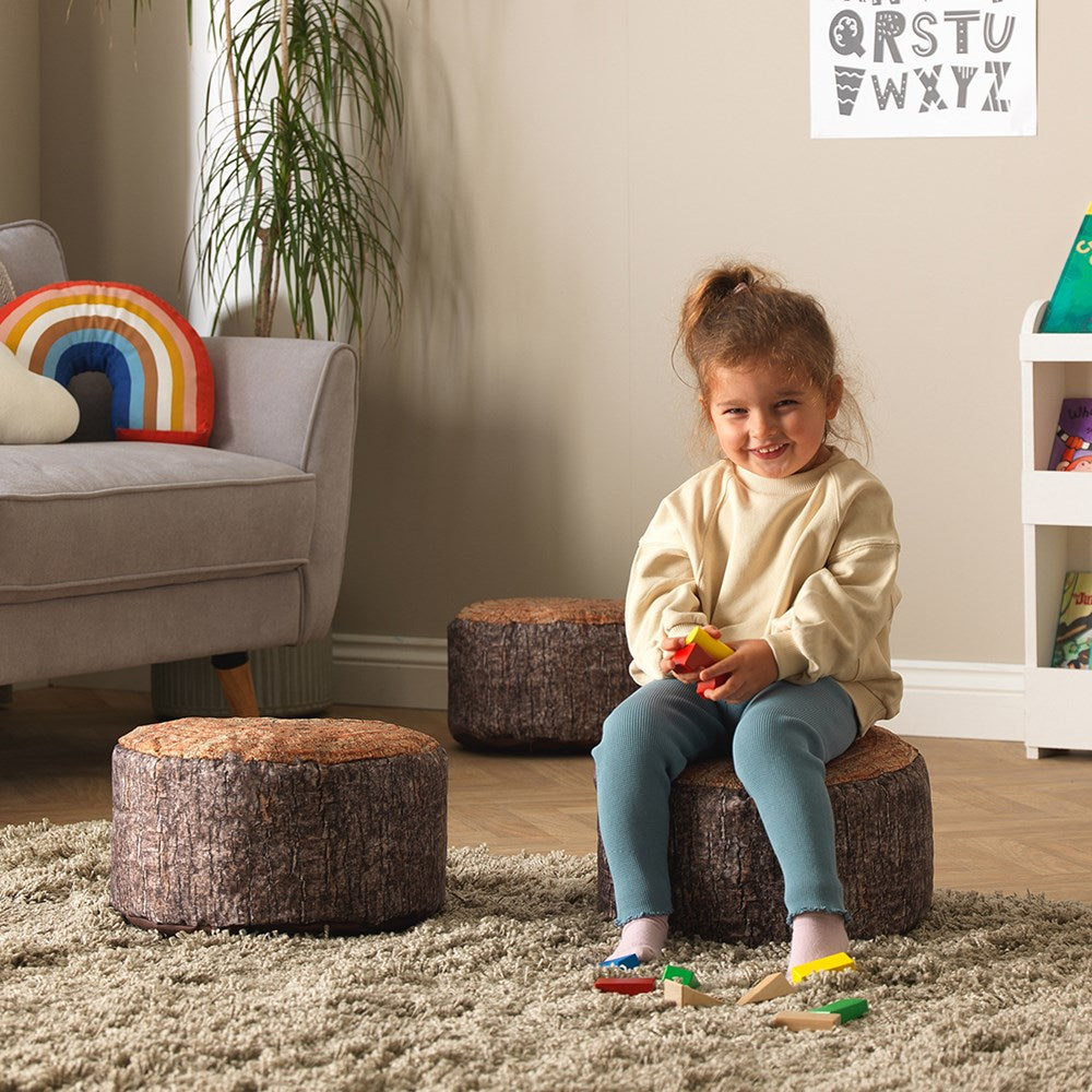 Eden Learning Learn About Nature Tree Stump Stools - Set Of 3