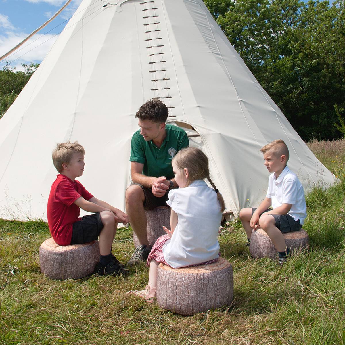 Learn about Nature Teacher Tree Stump Stools