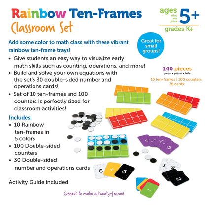 Learning Resources Rainbow Ten Frames Classroom Set