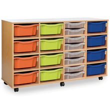 12 Deep and 8 Shallow Unit Coloured Tray Combination Unit - ABC School Supplies
