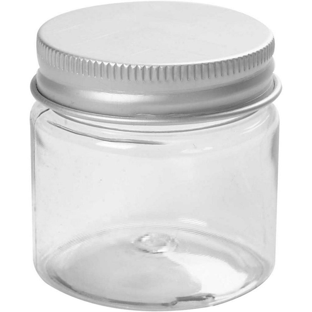 10 Plastic Jars with Screw-on Lid