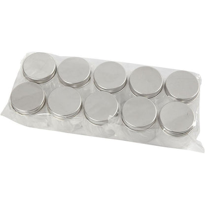 10 Plastic Jars with Screw-on Lid