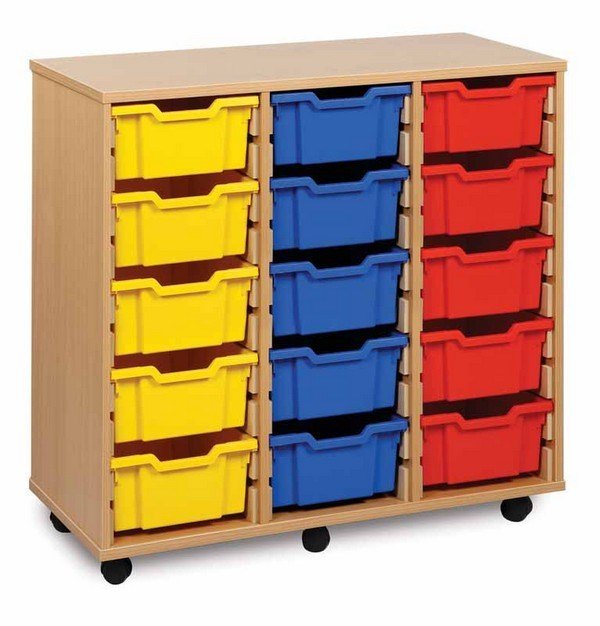 15 Deep Tray Storage Unit Coloured - ABC School Supplies