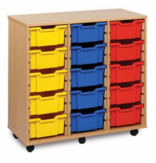 15 Deep Tray Storage Unit Coloured - ABC School Supplies
