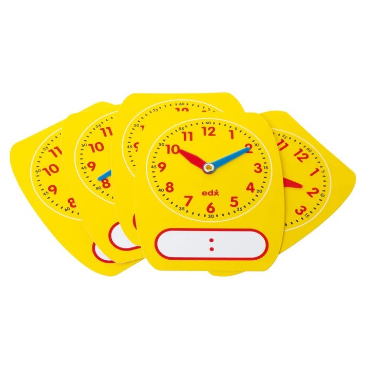 Edx Education Analogue and Digital Clock - 12 Hour (Pack of 5)