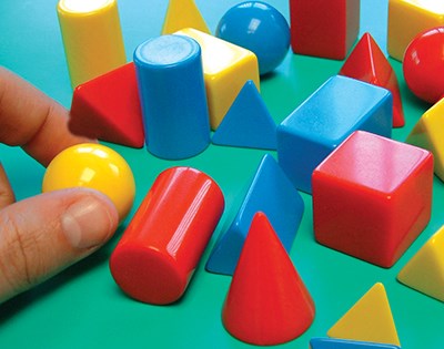 Small Solid Geometric Shapes - Classpack of 96