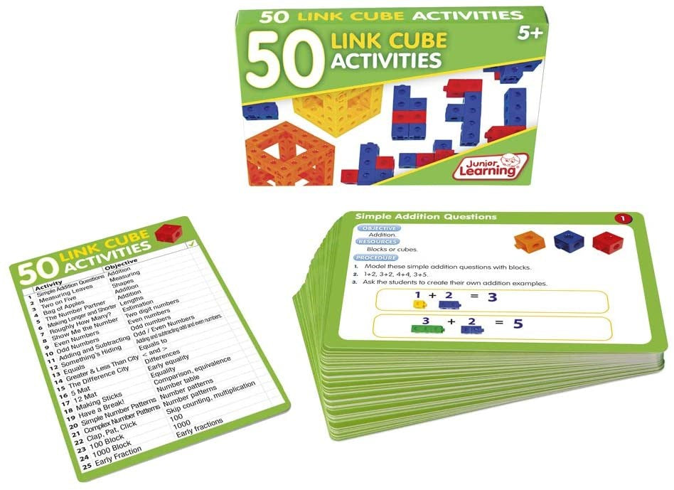 Junior Learning 50 Link Cube Activity Cards