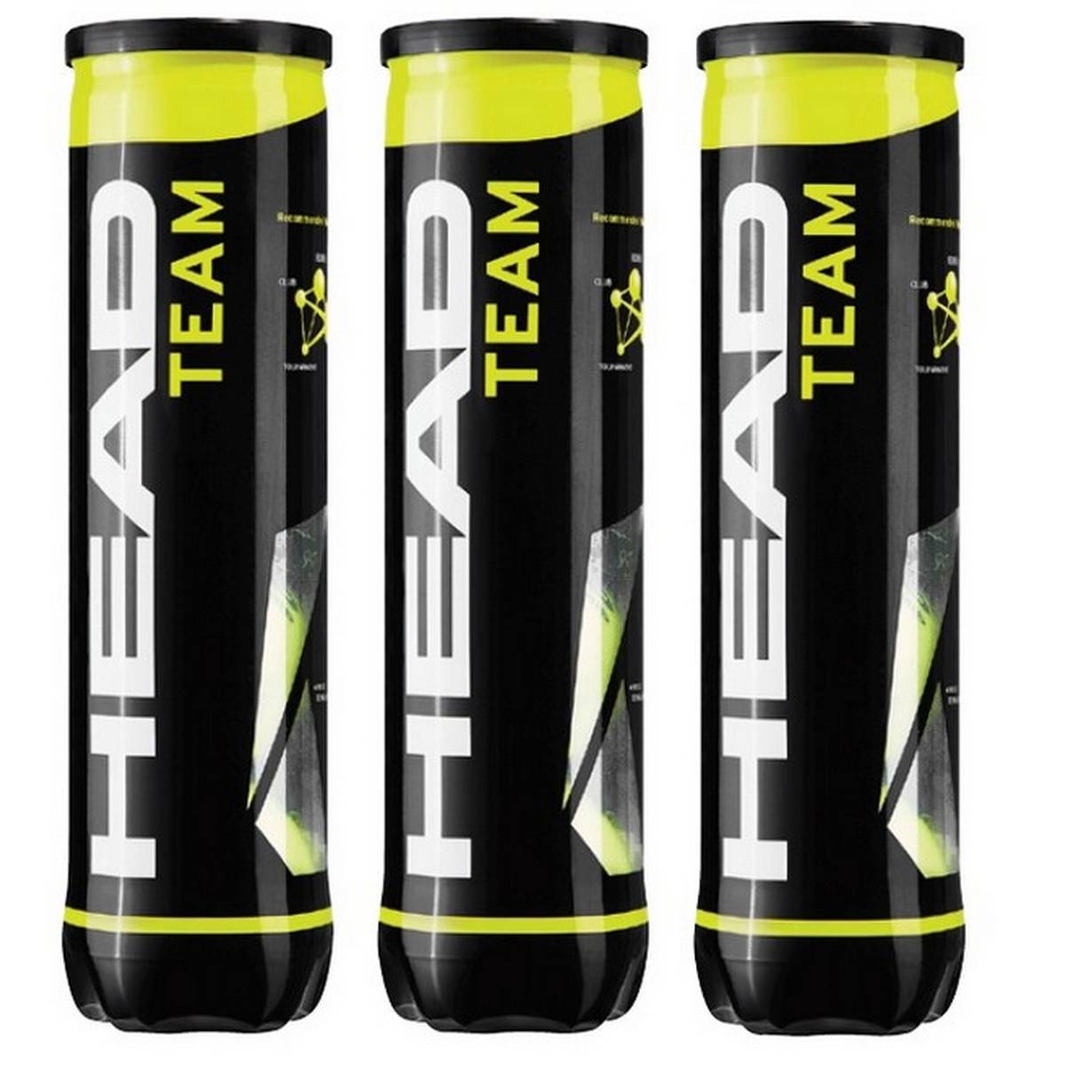 Head Team Tennis Balls Pack Of 12 (3 Tubes Of 4)