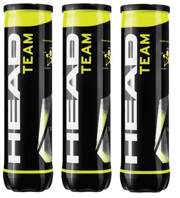 Head Team Tennis Balls Pack Of 12 (3 Tubes Of 4)
