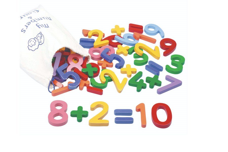 60 Wooden Numbers In A Bag - ABC School Supplies
