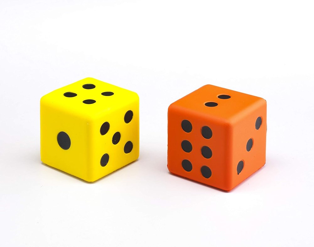 Soft Dice Pack of 2 Yellow & Orange