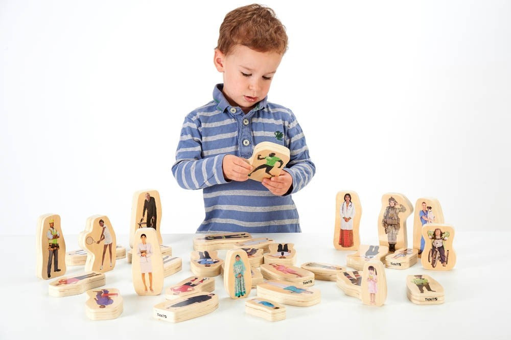 **Wooden Community People Block Set