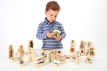 **Wooden Community People Block Set