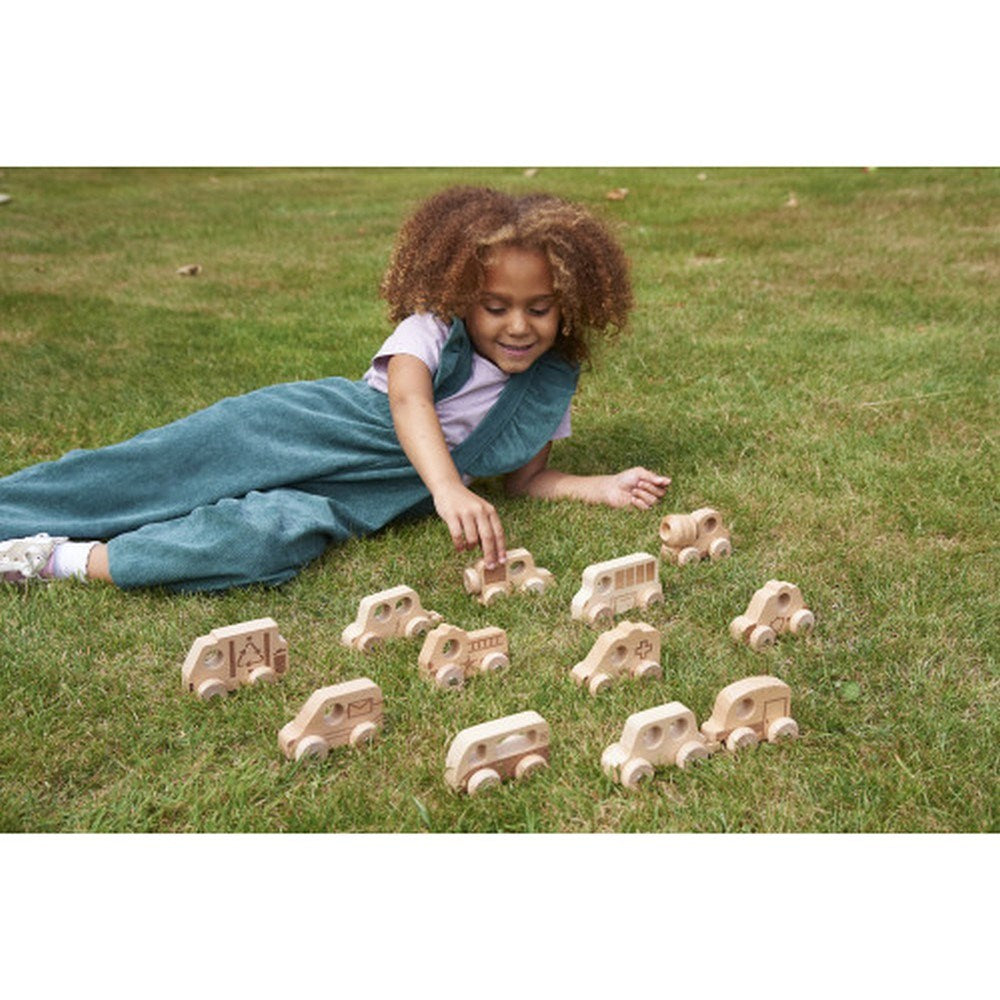 Natural Wooden Vehicles Set