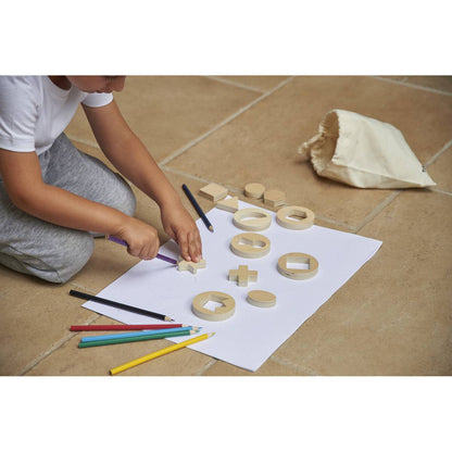 **Wooden Inside Outside Shapes Game