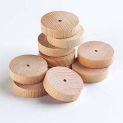 **Wooden Plain Wheels 40Mm - Pack Of 10