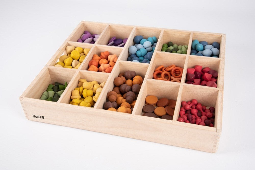 Wooden Sorting Tray - 14 Way