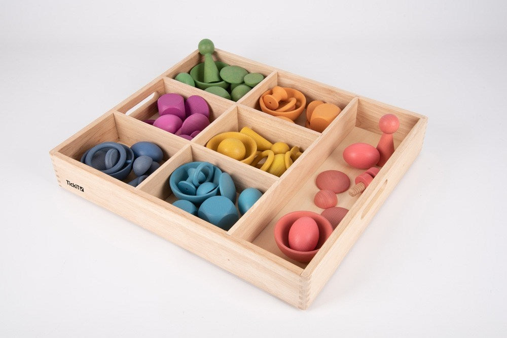 Wooden Sorting Tray - 7 Way