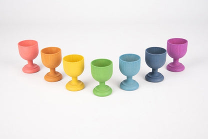 **Rainbow Wooden Egg Cups