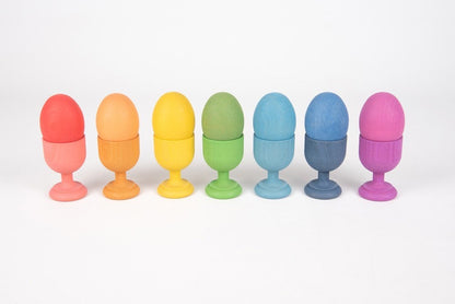 **Rainbow Wooden Egg Cups