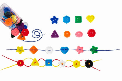 Large Buttons & Laces Jar of 58