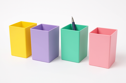 Cleverco Square Storage Desk Pots Set Of 6 Pastel Colours