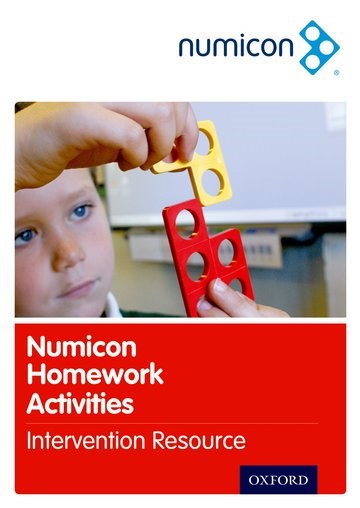 Numicon: Homework Activities Intervention Resource - Homework Activities Cd
