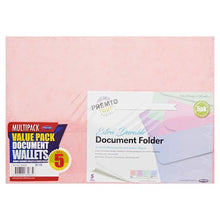 Premto A4 Document Wallets Pastel  (Pack Of 5)