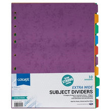 Concept Extra Wide 230Gsm Subject Dividers - 10 Part
