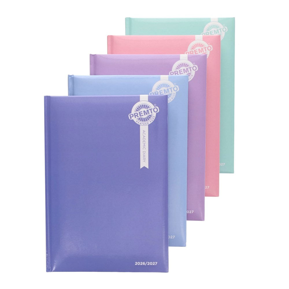 Premto A5 2026-2027 Page a Day Academic Diary - Pastel Colours