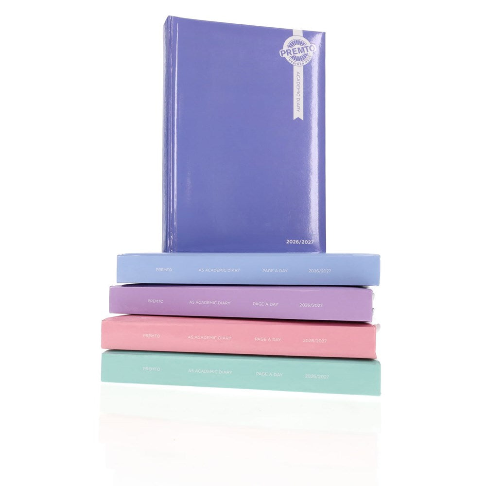 Premto A5 2026-2027 Page a Day Academic Diary - Pastel Colours