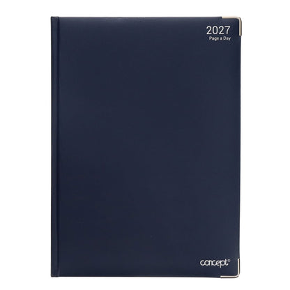 Concept 2027 A4 Diary Page A Day - Navy