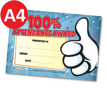 **Jumbo 100% Attendance Award Certificates