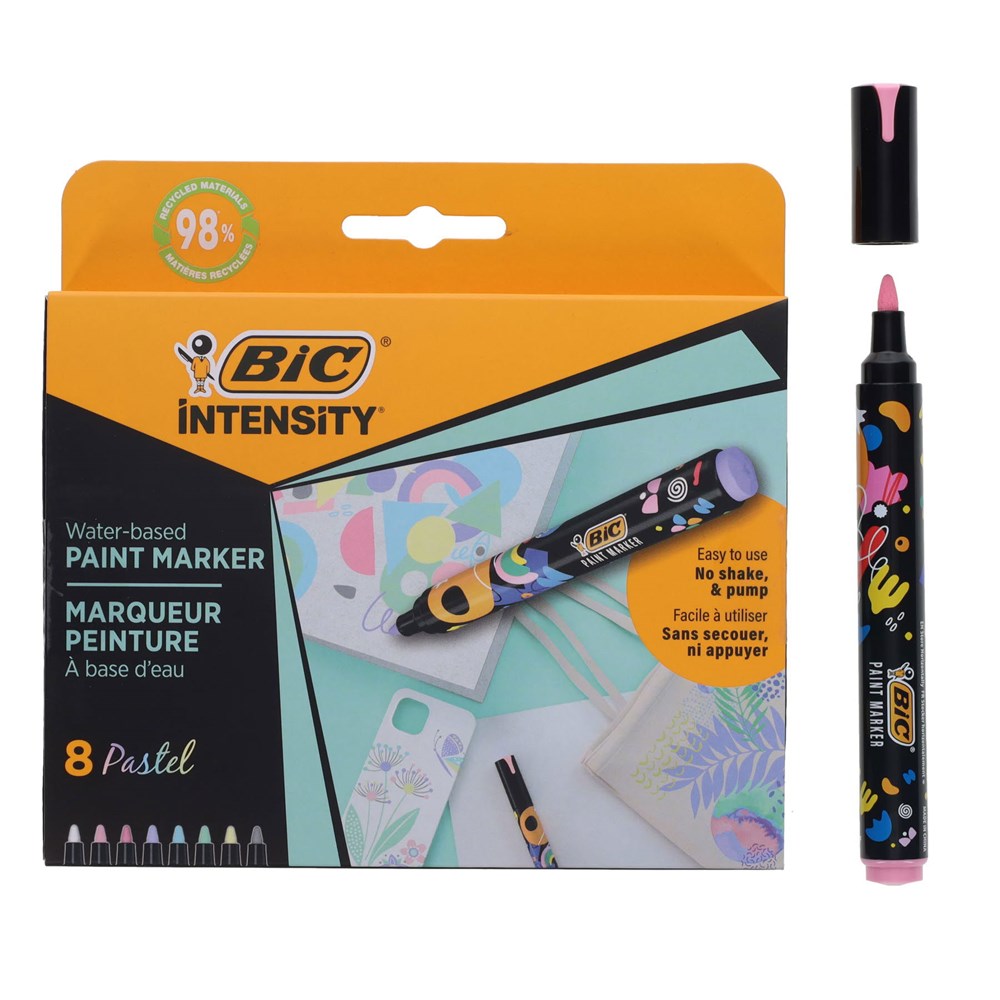 BIC Intensity Paint Markers -Pastel Colours Pack of 8