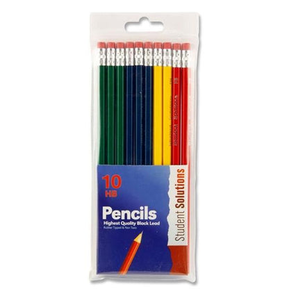 Student Solutions Wallet 10 Hb Rubber Tipped Pencils